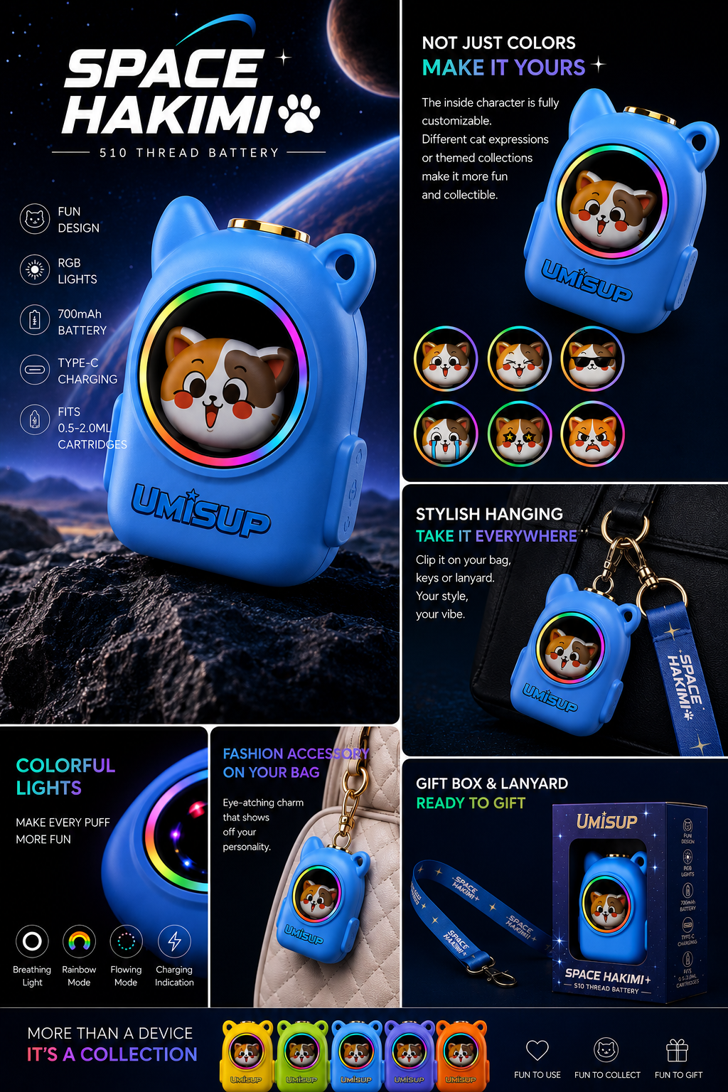 UMISUP Space Hakimi Cosmic Blue product overview
