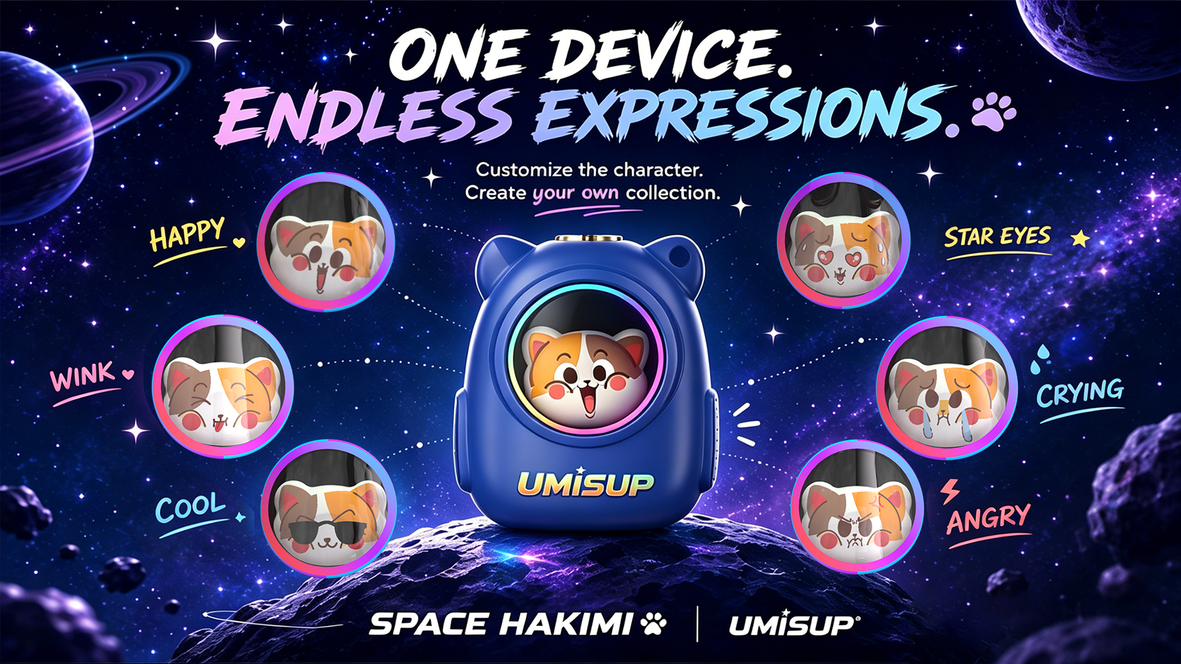 Six Space Hakimi character expressions